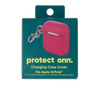 Charging case cover for apple AirPods 1st/2nd generation keychain clip.pink